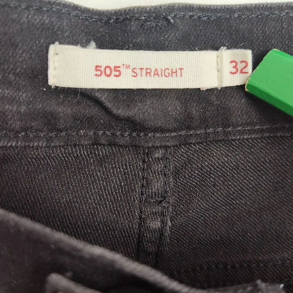 Levi's 505 Straight‎ Leg Women's Jeans, Size 32 x 32, Black